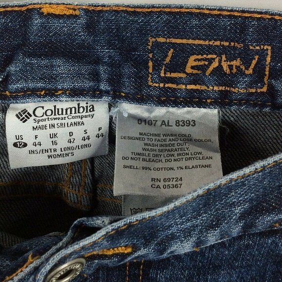 Columbia Lean Boot Cut Jeans Womens Size 12 Dark Wash Denim 34x31 - Picture 8 of 8